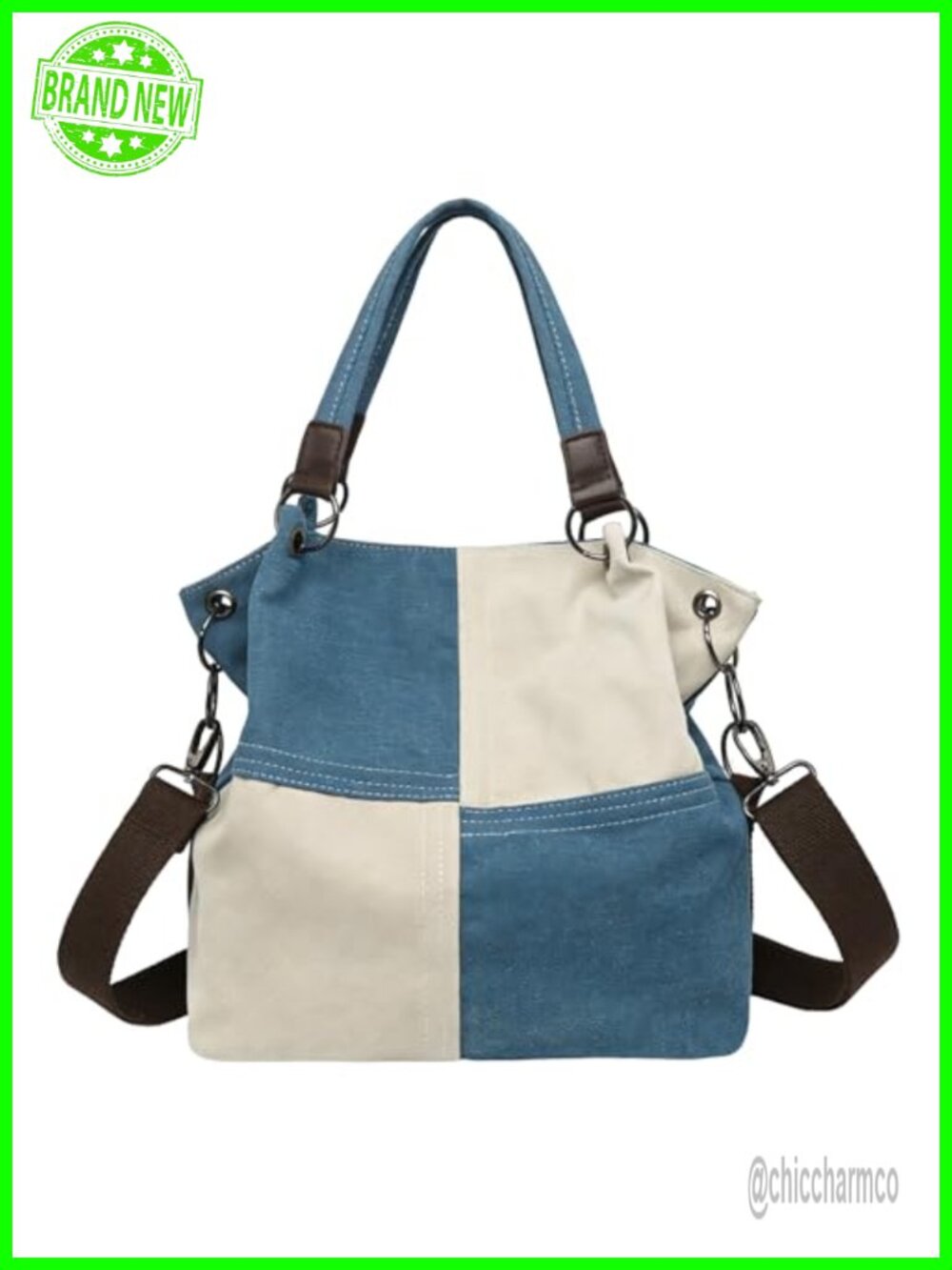 3-in-1 Convertible Canvas Tote Crossbody Shoulder Bag Lightweight